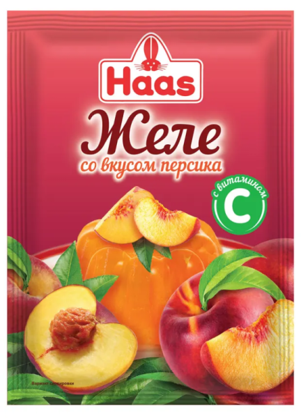 Желе быстрого приготовления «HASS» со вкусом персика, 50 г