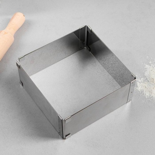 Форма раздвижная с регулировкой размера Квадратная, H-100 см, 16х16 - 30х30 см (металл 0,8 мм)