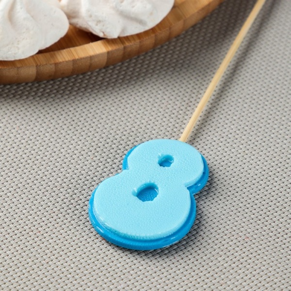 Силиконовая форма для леденцов «Цифры объемные», 10 ячеек, h=5,5 см