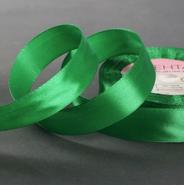 Лента атласная 20 мм × 23 ± 1 м, цвет зеленый № 19