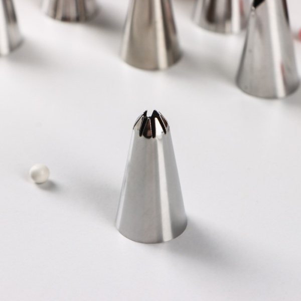 Набор насадок кондитерских, d=1,8 см, 7 шт, 1 адаптер