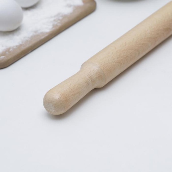 Скалка с ручками, 36×4 см, бук