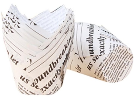 Капсула бумажная ТЮЛЬПАН d50x80 мм, белая газета, 1 шт