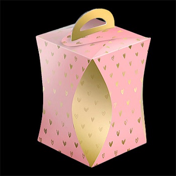 Коробка для кулича Пастель розовая d 124 мм