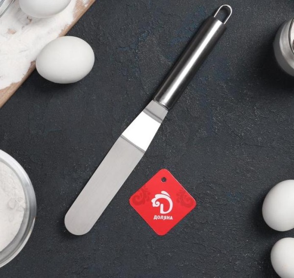 Лопатка-палетка изогнутая Доляна, 26,5*3 см, рабочая часть 14,5 см