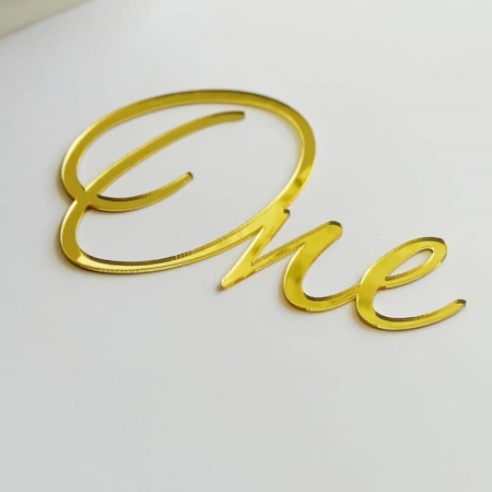 Акриловый топпер «One», 7.5*4 см, золото