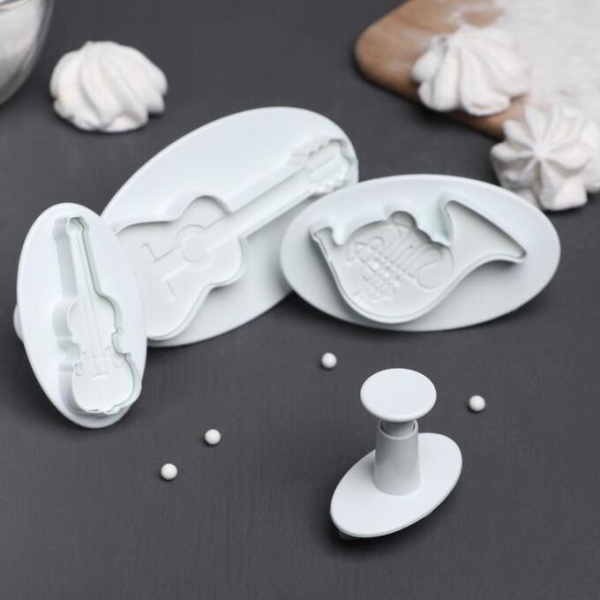 Набор плунжеров кондитерских Доляна «Музыкальные инструменты», 4 шт