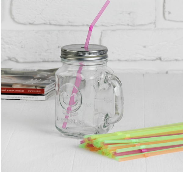 Трубочки для коктейля пластиковые, набор 100 шт