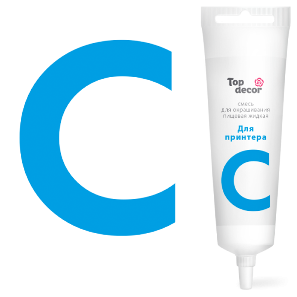 Пищевой краситель для принтера С (голубой), Топдекор, 100 гр
