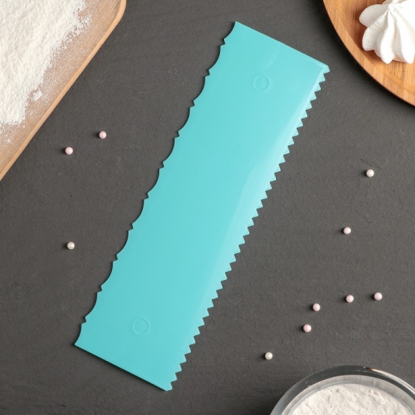 Шпатель кондитерский пластик, двойной Узор 25,5×7,5 см