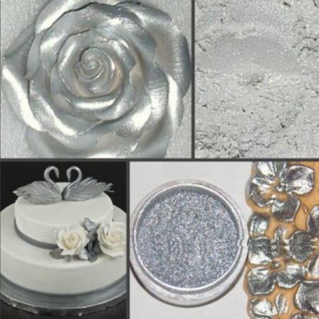 Блестящий краситель супер-плотный Серебряный «Silver», 10 гр