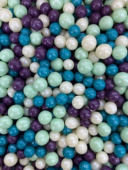 Взорванные зёрна риса №189 "Жемчуг тем. бирюза, изумруд, сиреневый, серебро 8 мм" 50 гр Взорванные зёрна риса №189 "Жемчуг тем. бирюза, изумруд, сиреневый, серебро 8 мм" 50 гр