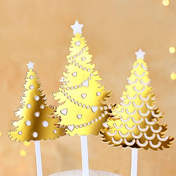 Набор акриловых топперов  «Елочки» золотые, 3 шт