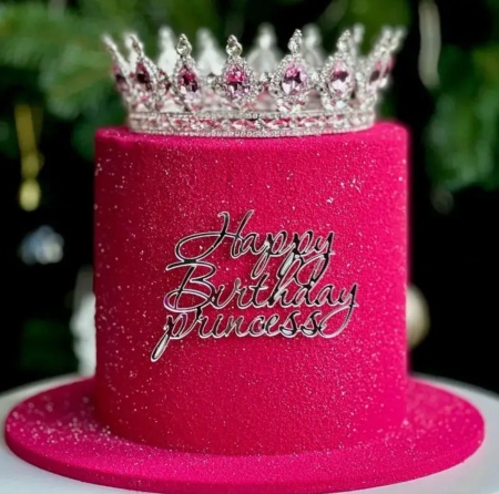 Декоративная корона для торта, 12,5 см, золото с белыми камнями