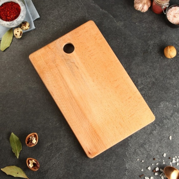 Доска разделочная "Славяночка", 32.5х21.5х1,5 см, цельный массив бука