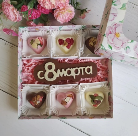 Форма пластиковая для шоколада "8 марта (надпись)"