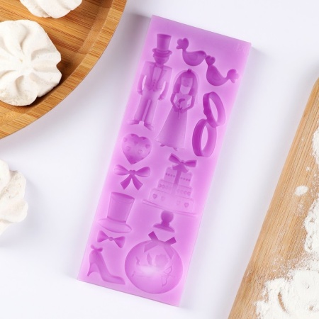 Молд силиконовый «Свадебная атрибутика», 16×6×0,9 см