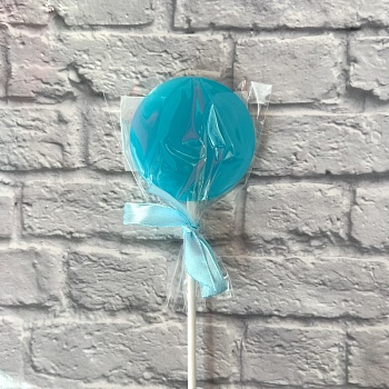 Леденец из изомальта "Круг", голубой матовый, 5 см