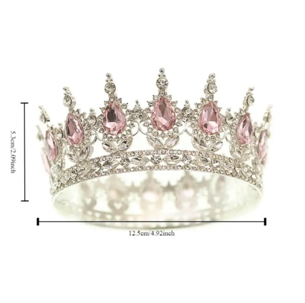 Декоративная корона для торта, 12,5 см, золото с розовыми камнями