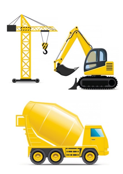 Строительная техника №3, картинка на сахарной бумаге