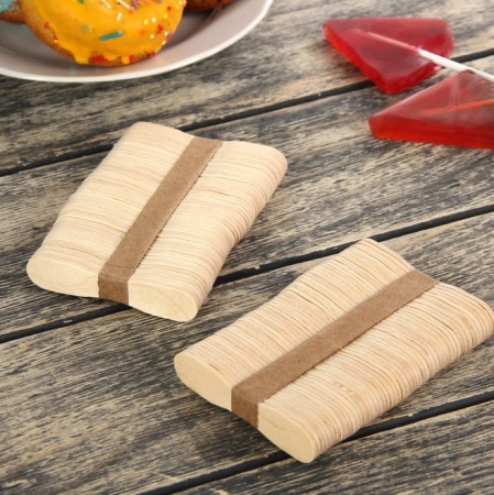 Набор палочек для мороженого, 7,5×1,1 см, 100 шт, дерево