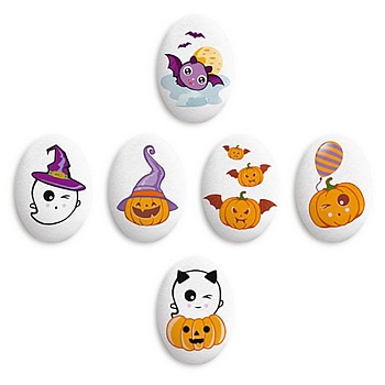 Сахарные фигурки медальоны Хэллоуин, 5 шт