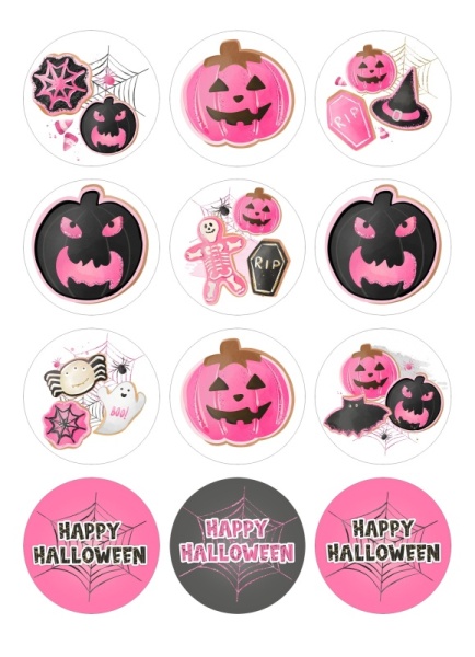 Хэллоуин капкейки №1, картинка на сахарной бумаге