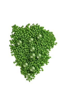 Взорванные зёрна риса №107 "Жемчуг  зеленый 3-10 мм", 50 гр