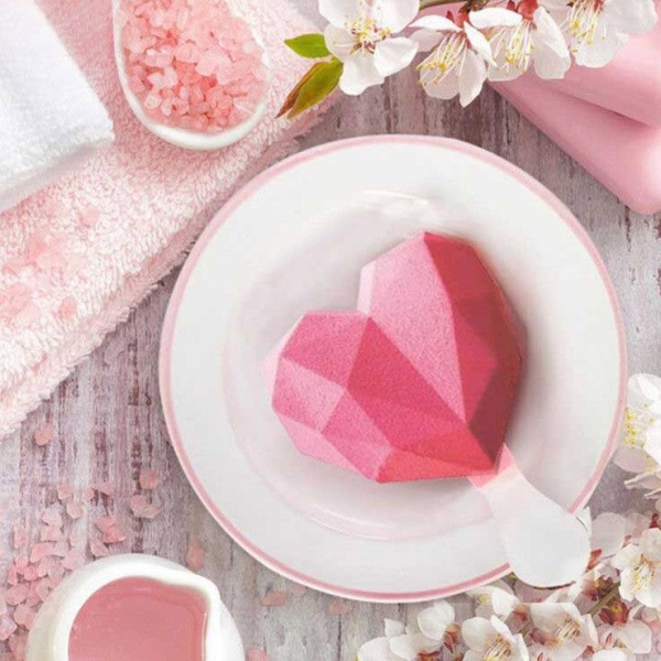 Форма для леденцов и мороженого «Эскимо Алмазные сердечки», 3 ячейки