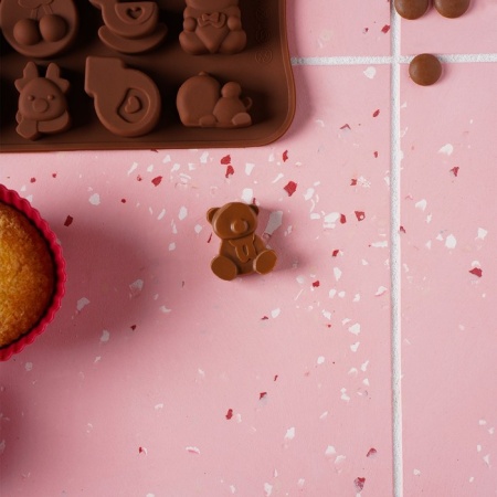 Форма силиконовая для шоколада «Счастье есть», 21×11 см, силикон, 15 ячеек