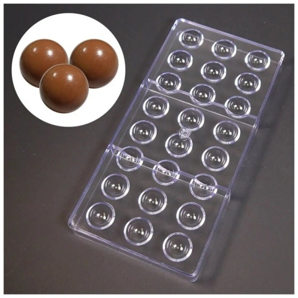 Форма поликарбонатная Полусфера 3 см, 24 ячейки