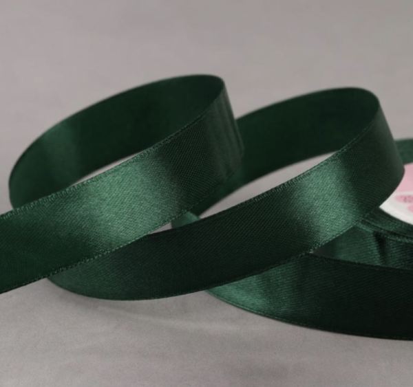 Лента атласная   20 мм × 23 ± 1 м, цвет темно-зеленый № 49