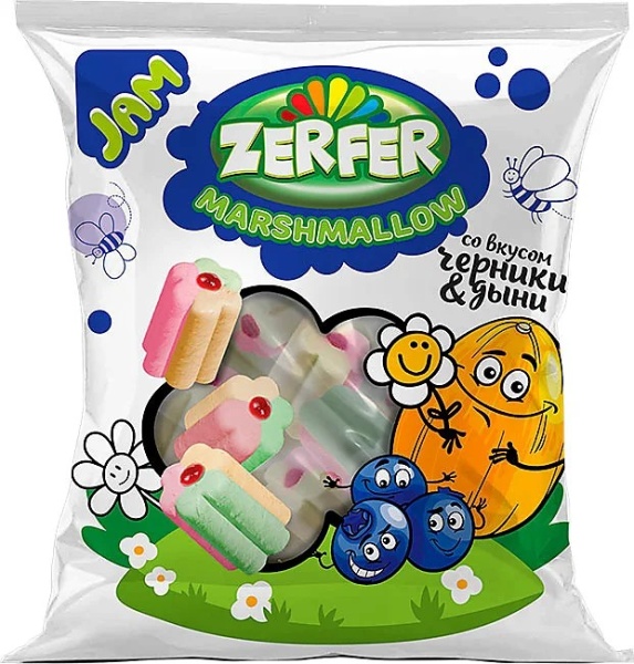 Маршмеллоу "Zerfer Jam", черника-дыня, 90 г