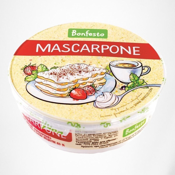 Сыр Маскарпоне 78% 250 г, BONFESTO, БЕЛАРУСЬ