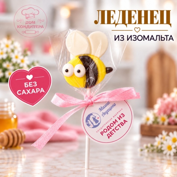 Леденец из изомальта "Пчелка" 4,5 см