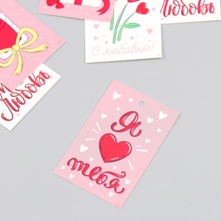 Бирка декоративная "Влюбленные" набор 10 шт (5 видов) 4х6 см