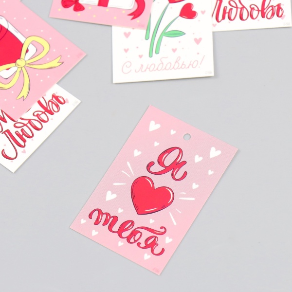 Бирка декоративная "Влюбленные" набор 10 шт (5 видов) 4х6 см