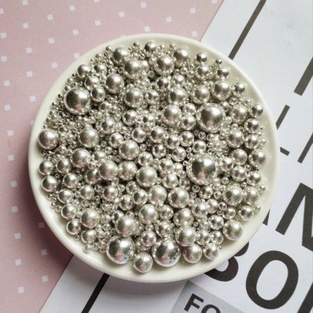 Посыпка кондитерская Шарики СЕРЕБРЯНЫЕ микс размеров, 30 гр