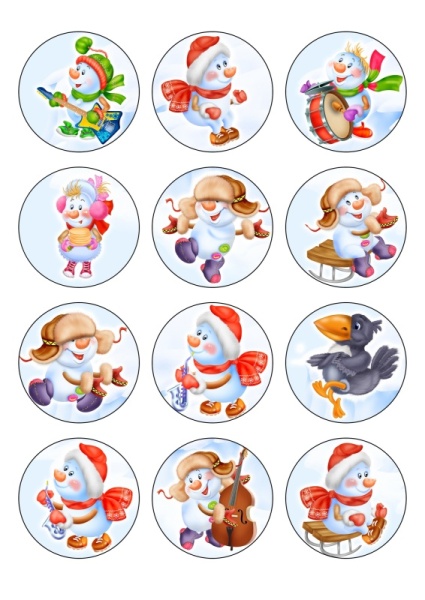 Капкейки Новогодние №5, картинка на сахарной бумаге